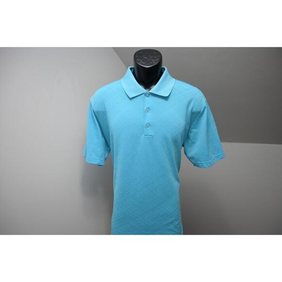Adidas Golf Polo ClimaLite Blue Short Sleeve Athletic Golf Shirt Mens Sz Large - Picture 2 of 8
